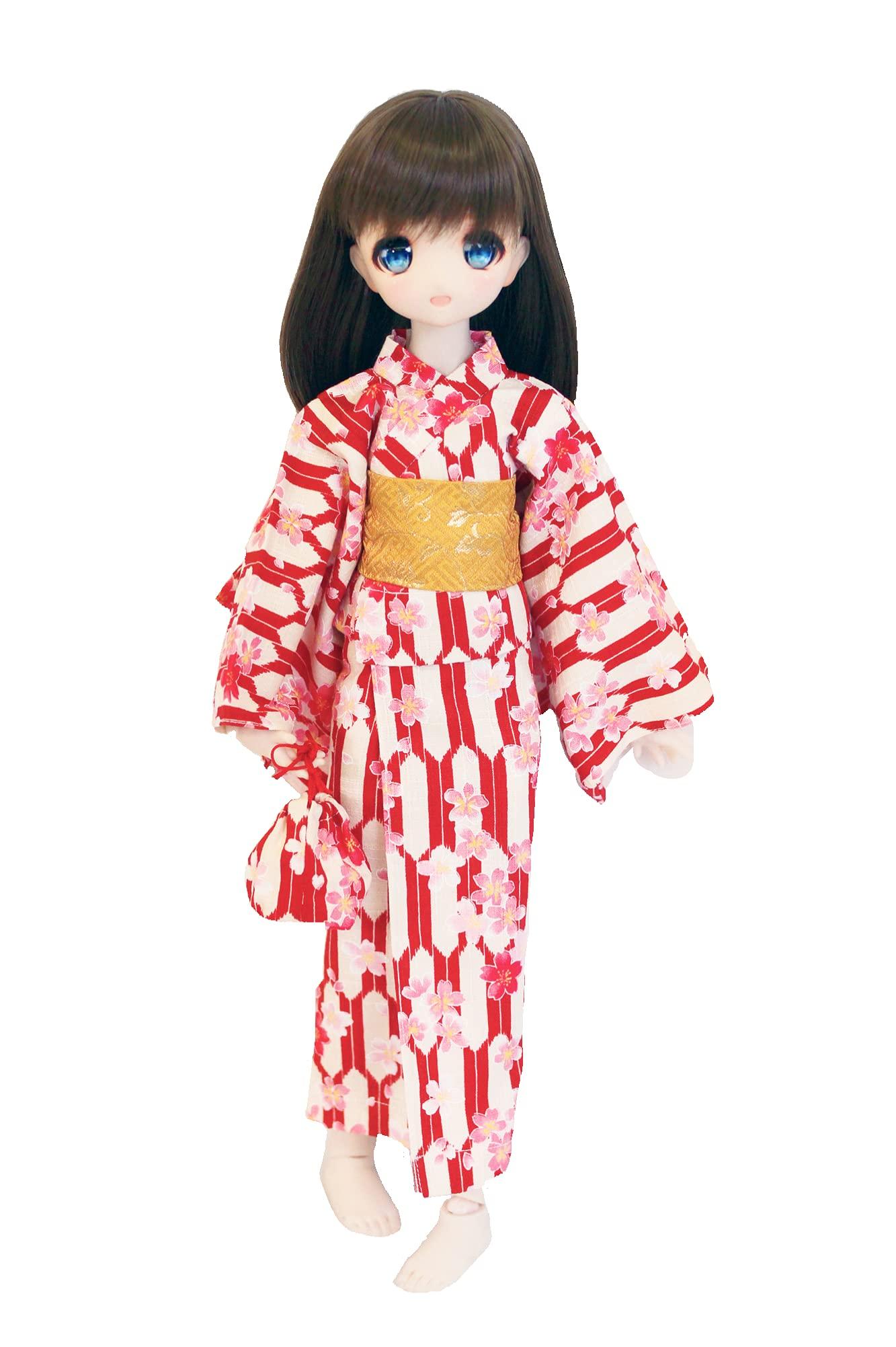 

MDD совместимая юката летний фестиваль красная стрела Касури 40 см кукла BJD одежда для кукол [Petite Marie] 1/3 [Petite Marie] [№ 0008] красный