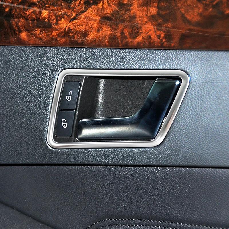 Car Inner Door Handle Bowl Panel Frame Trim For Mercedes Benz E Class W212 2009-15 Stainless Steel Interior Accessories Stickers