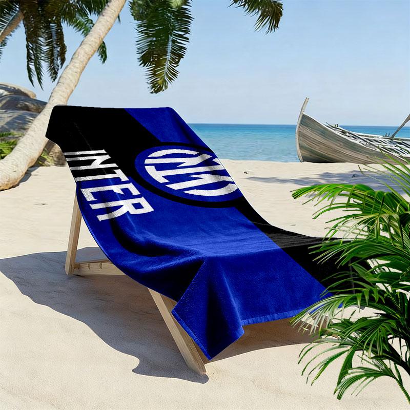 Inter Milan Print Beach Towel, Large Soft Quick Dry Towel for Beach Camping Swimming
