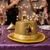 Wide Brim Shiny Jazz Hat Woolen Festival Party Cap Cool Suit Top Hat  Fashion Show