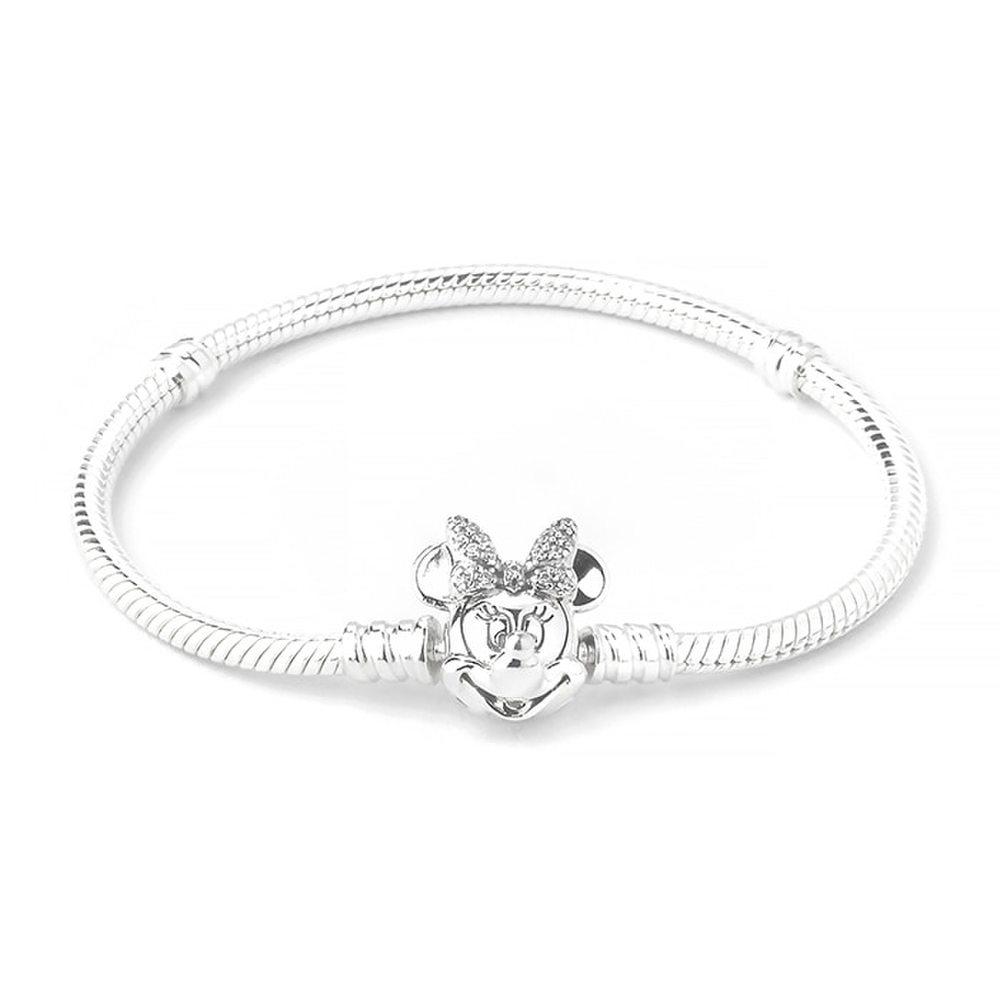

Pandora 597770Cz Moment Pave Disney Minnie Mouse Clasp Snake Chain Bracelet 21
