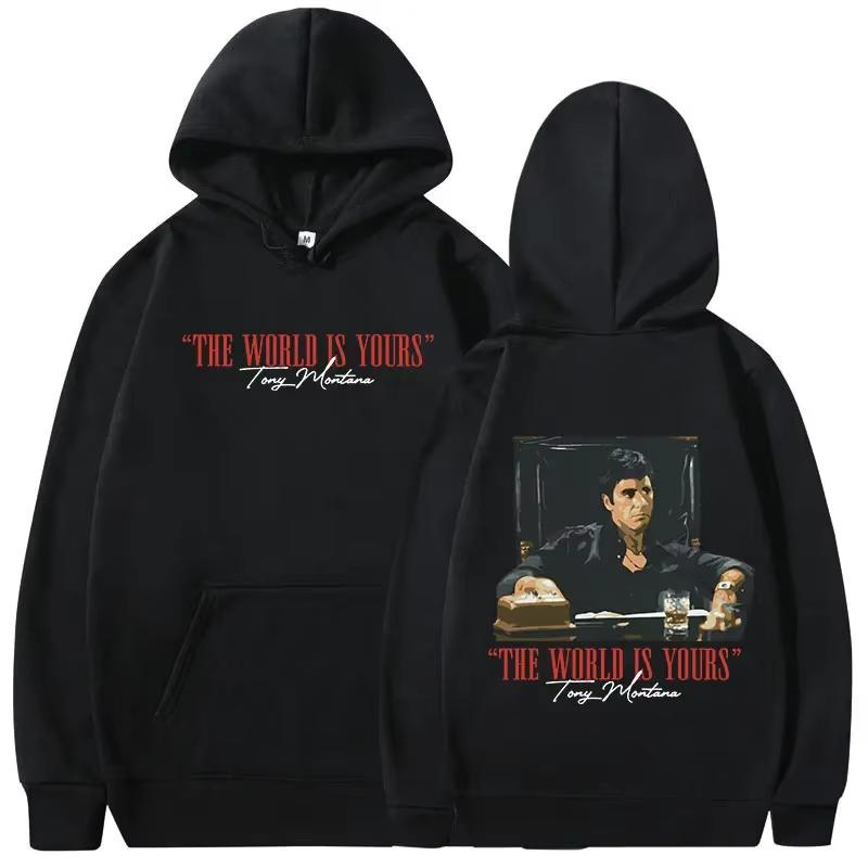 Classic Scarface Movie Men's and Women's Hoodies, Retro Gothic Pullovers, Sweatshirts, the World Is Your Tony Montana