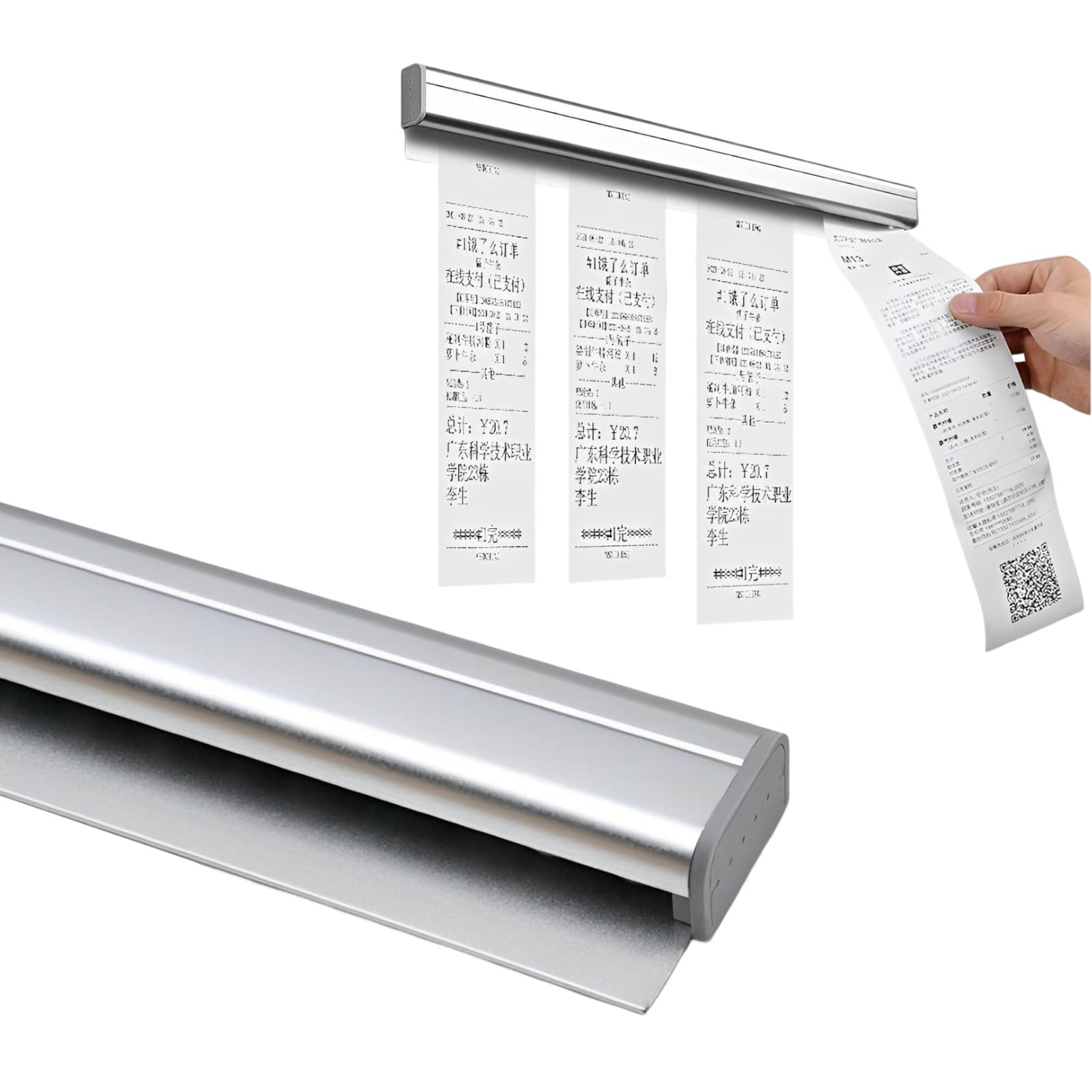 

heizi Зажим для заказов, Большой, 50 см, Держатель для чеков, Настенный, для коммерческого использования (50см, Серебристый)