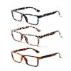Turezing 3 Pack Reading Glasses For Women Man Rectangular Print Flower Frame Spring Hinge Reader Eyewear