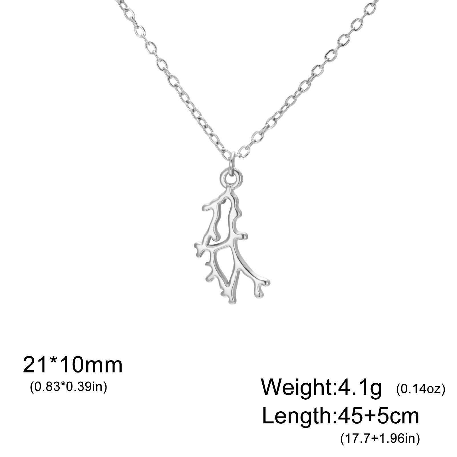 

Teamer Coral Pendant Necklaces For Women Stainless Steel Gold Color Choker Marine Life Jewelry Birthday Gift Wholesale 2026 New 45-50cm