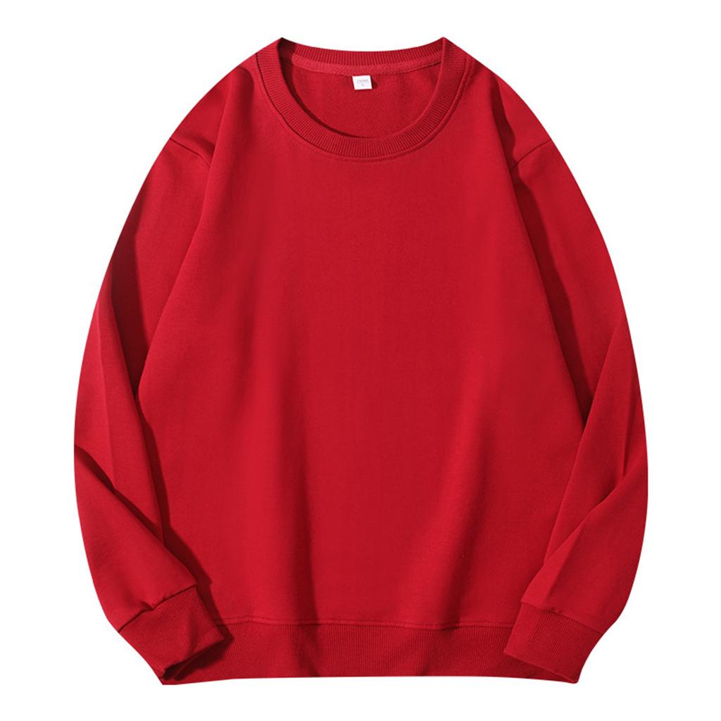 Unisex barevná mikina s kulatým výstřihem a žebrovanými dlouhými rukávy