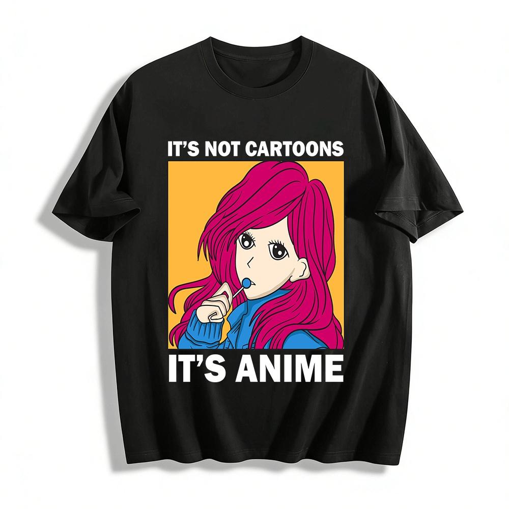 

Anime Red-haired Girl Lollipop Print Casual Top Pure cotton T-shirt XXS