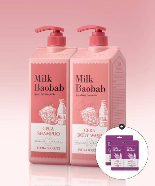 [7 Scents] Cera Shampoo 1200ml + Body Wash 1200ml (Dual Pouch Gift) White Musk