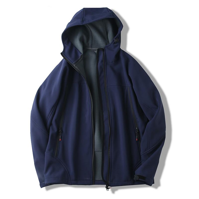 

Мужская водонепроницаемая теплая куртка с капюшоном для улицы, спринтерская куртка XXXL темно-синий