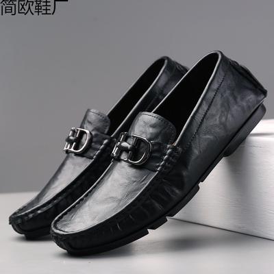 Doudou Shoes Men's Soft Sole Men's Casual British Versatile Personality Green Driving Lazy