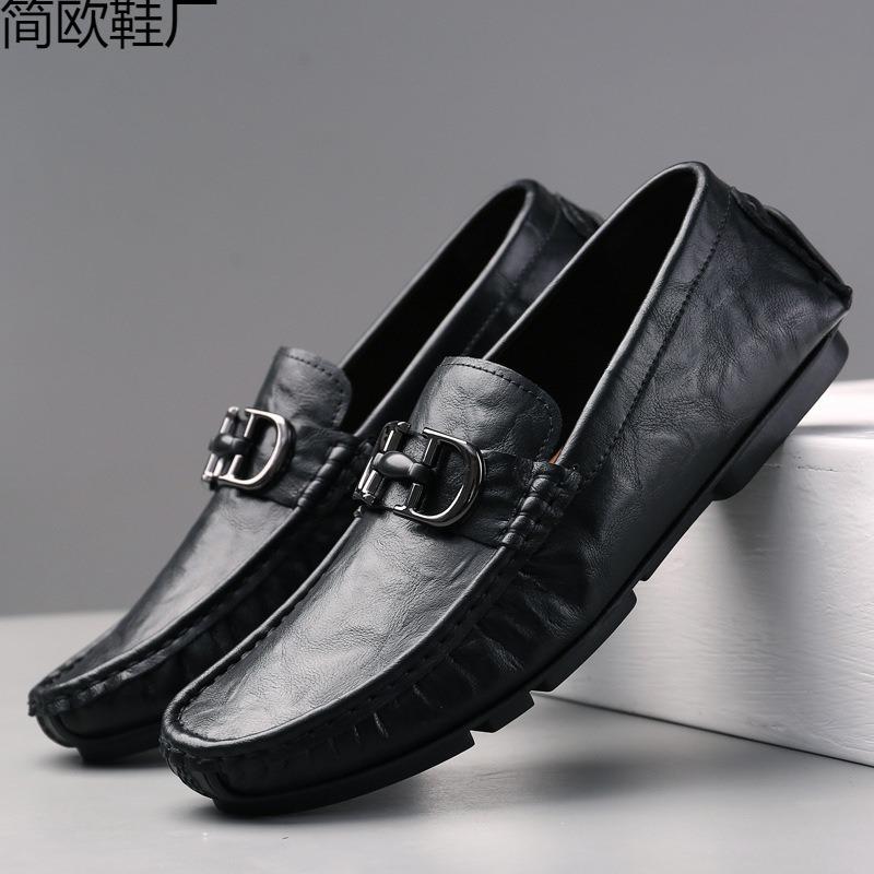 Doudou shoes men's soft sole men's casual British versatile personality green driving lazy