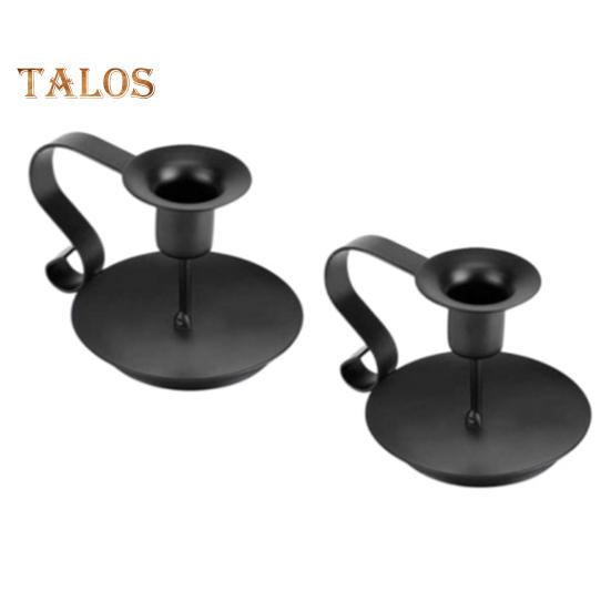 

1 шт/2 шт железный подсвечник винтажный конический подсвечник с изогнутой ручкой черный покрытый подсвечник для украшения центра стола 2pcs