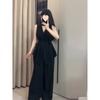 Urban Style Sleeveless Cropped Top High Waist Wide Leg Pants Summer Suit For Women