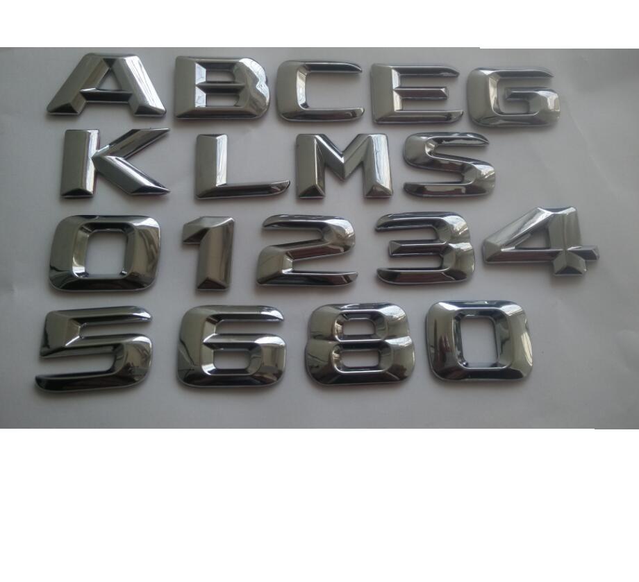 Chrome Silver Car DIY Trunk Letters Number Badge Emblems for Mercedes Benz AMG A B C E G S CLS CLK GLE GLC ML GLK SL CL GLS SLK