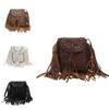 Retro Pu Small Crossbody Bag With Chain And Tassels For Daily Use