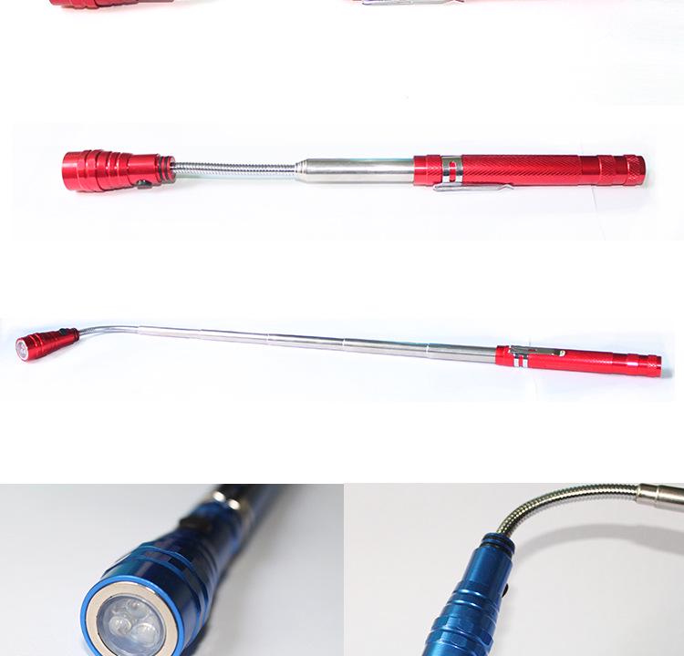 Retractable Multi-Functional Magnetic Telescopic Flashlight with Double-Headed 3LED Pen Light and Work Light