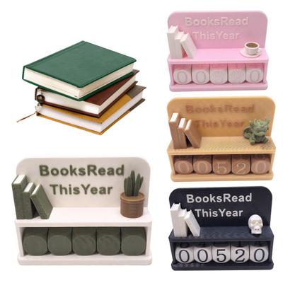 Yousheng Book Read This Year Counter 3D Reading Challenge Tracker Sign Bookish Gifts for Book Lovers Librarian Reader Table Shelf Bookshelf Decor