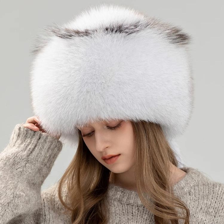 Fox Fur Hat Women's New Winter Warm Mongolian Hat Thickened Outdoor Skiing Fur Hat Shows A Small Face