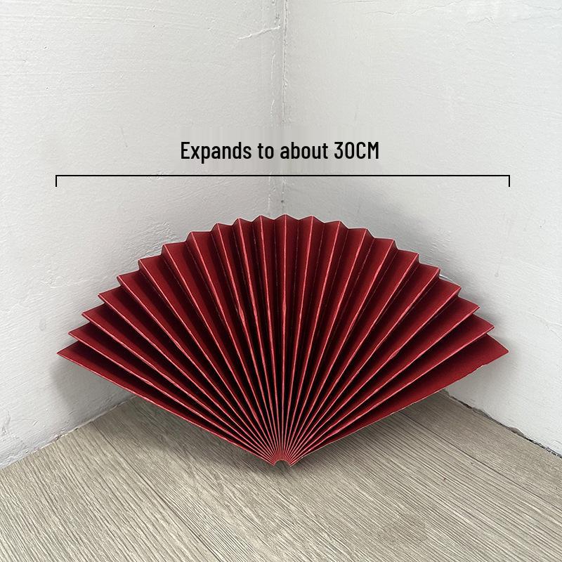 Roter halbkreisförmiger Bambuspapierfächer für Hochzeits- und Eventdekoration