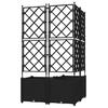 Garden Planter 3 pcs Black 80 x 80 x 143 cm PP