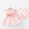 A732 Kleid mit Erdbeerdruck mit Hut – Frisches Kleid für Kleinkind-Babymädchen