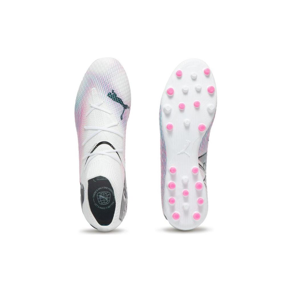 Puma Future 7 Ultimate 7 Pro Round Toe Lace-Up MG Soccer Shoes Men Soccer Shoes White Pink Black 107709-01