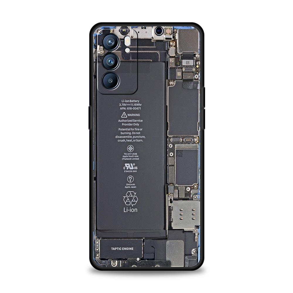 Handyhülle mit Hauptplatinen-Motiv für Oppo Reno 13, 12, 11, 10, 7, F, Find X5, X6, A98, A80, A79, A78, A57, A54, A31, A17 Pro 5G (weiches TPU)
