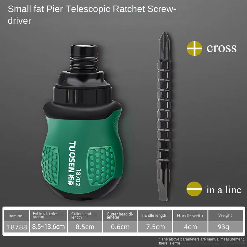 

Mini Ratchet One Word Screwdriver Sets Manual Magnetic Phillips Slotted Telescopic Double Head Screw Driver Bits Repair Tools