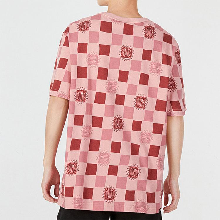 Puma Downtown Aop Tee Checkerboard Short Sleeve T-Shirt Men Tops Peach 535365-24