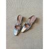 French Pearl Cross-strapped Bag Head Half Slippers with Skirt Inner Height Increase Temperament Muller Cool Slippers Women
