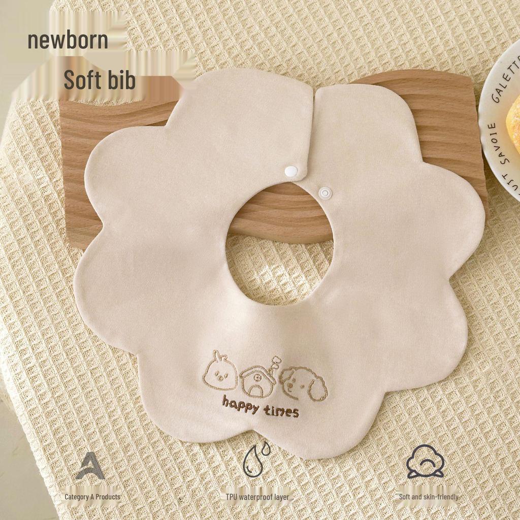 Korean Style Pure Cotton 360° Rotating Bib - Unisex Baby Anti-Spit & Saliva Towel
