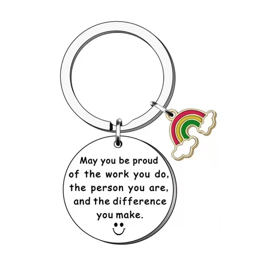 Steel Stainless Keychain Rainbow Accessory Tourism Gift Friend Farewell Souvenir
