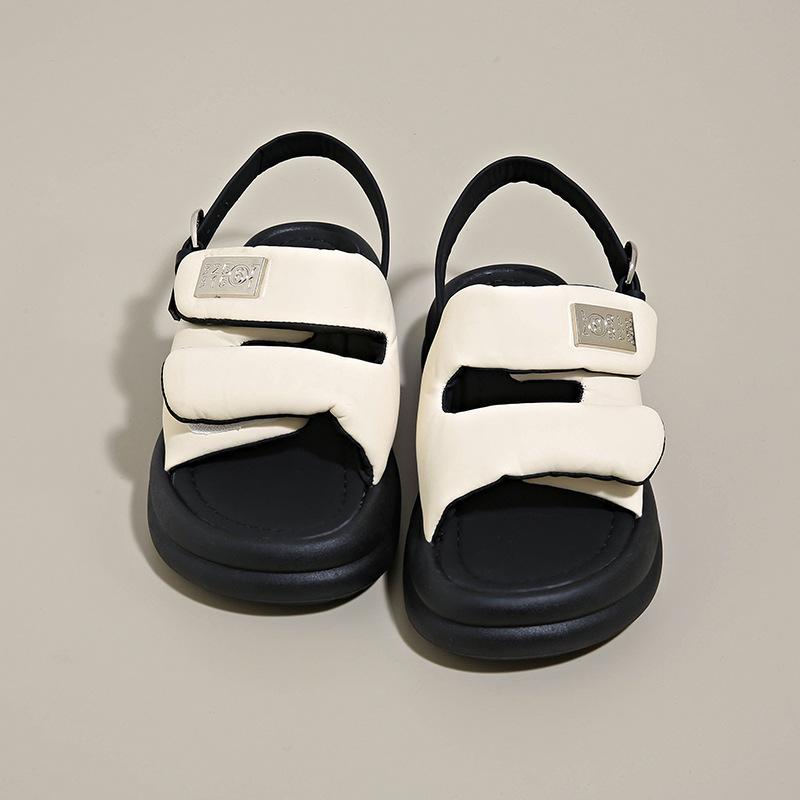 

High-end open-toed sandals women s spring and summer 2025 new beach shoes seaside fashion not tired foot muffin Rome 40