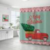 Best-Selling Christmas Digital Print Shower Curtain Waterproof, Includes Plastic C-Shaped Hooks