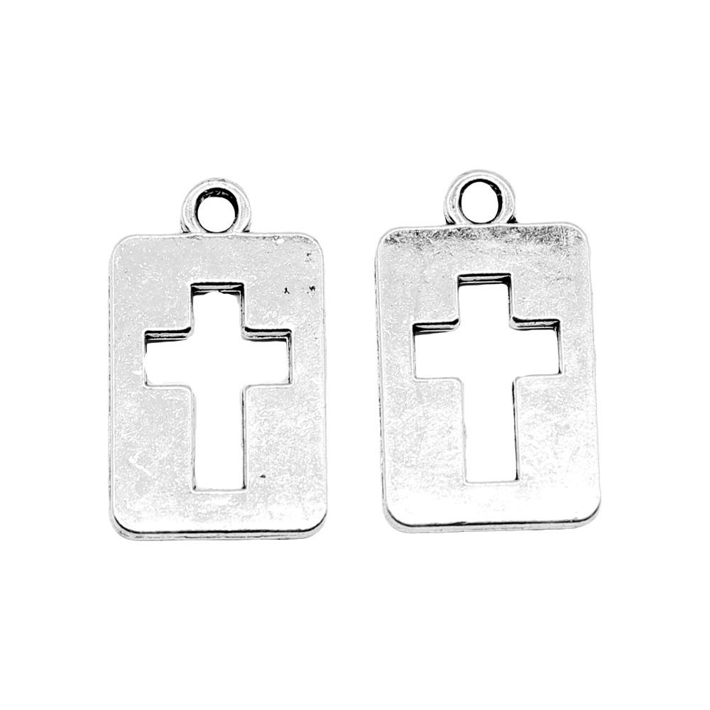 Vintage Cross Charms Multi Color Alloy Pendants For Religious Christian Jewelry