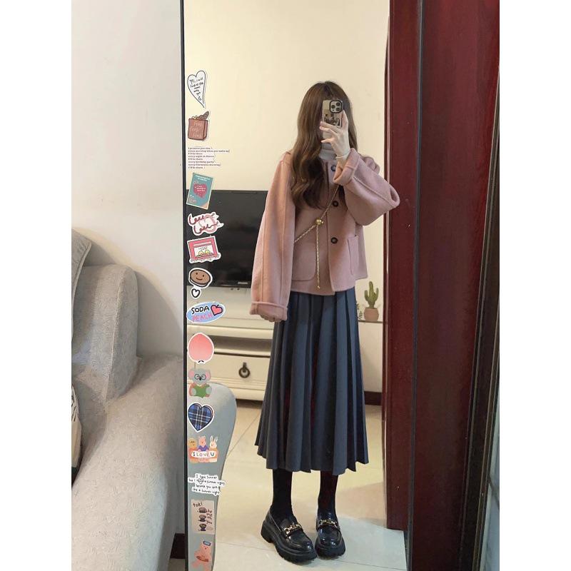 Women's Korean Style Woolen Coat: Autumn/Winter, New Small Fragrance, Velvet-Lined, Thick, Short Suit.