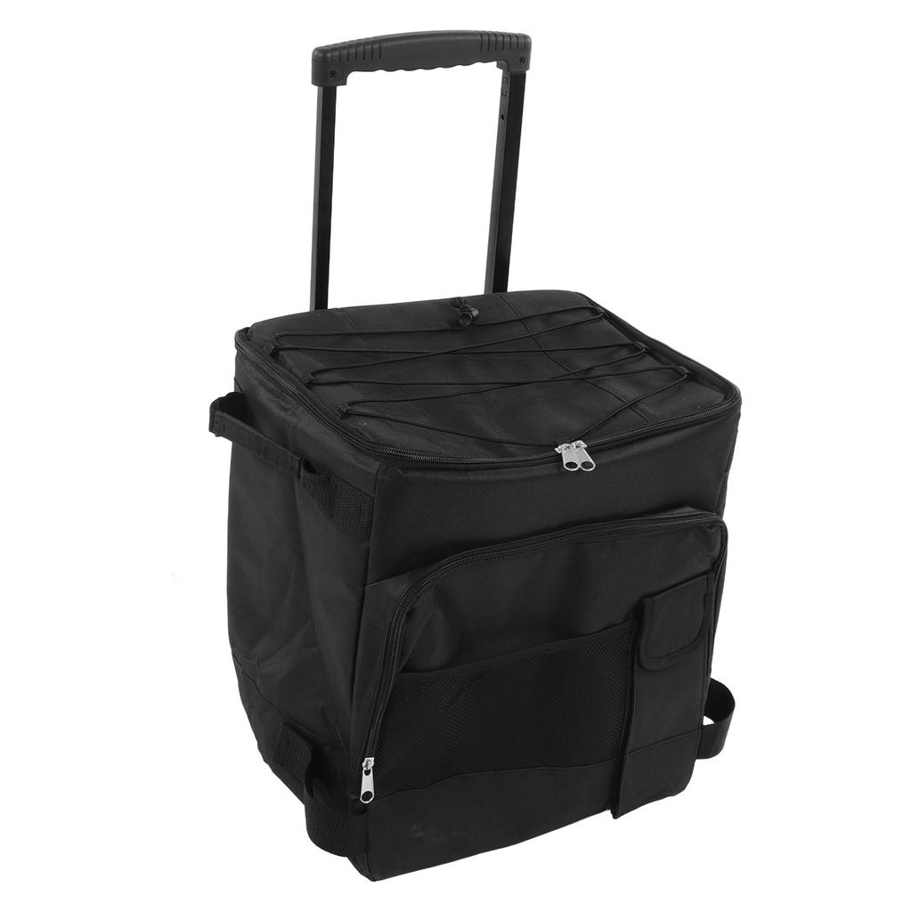 Borsa termica portatile con ruote da 43L, doppia cerniera, impermeabile, isolata, con maniglia, per picnic e campeggio