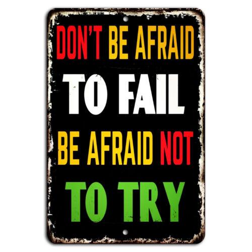 Не бойтесь ошибаться, бойтесь не пытаться. Деревянный знак 20x30cm（7.8x11.8inch）