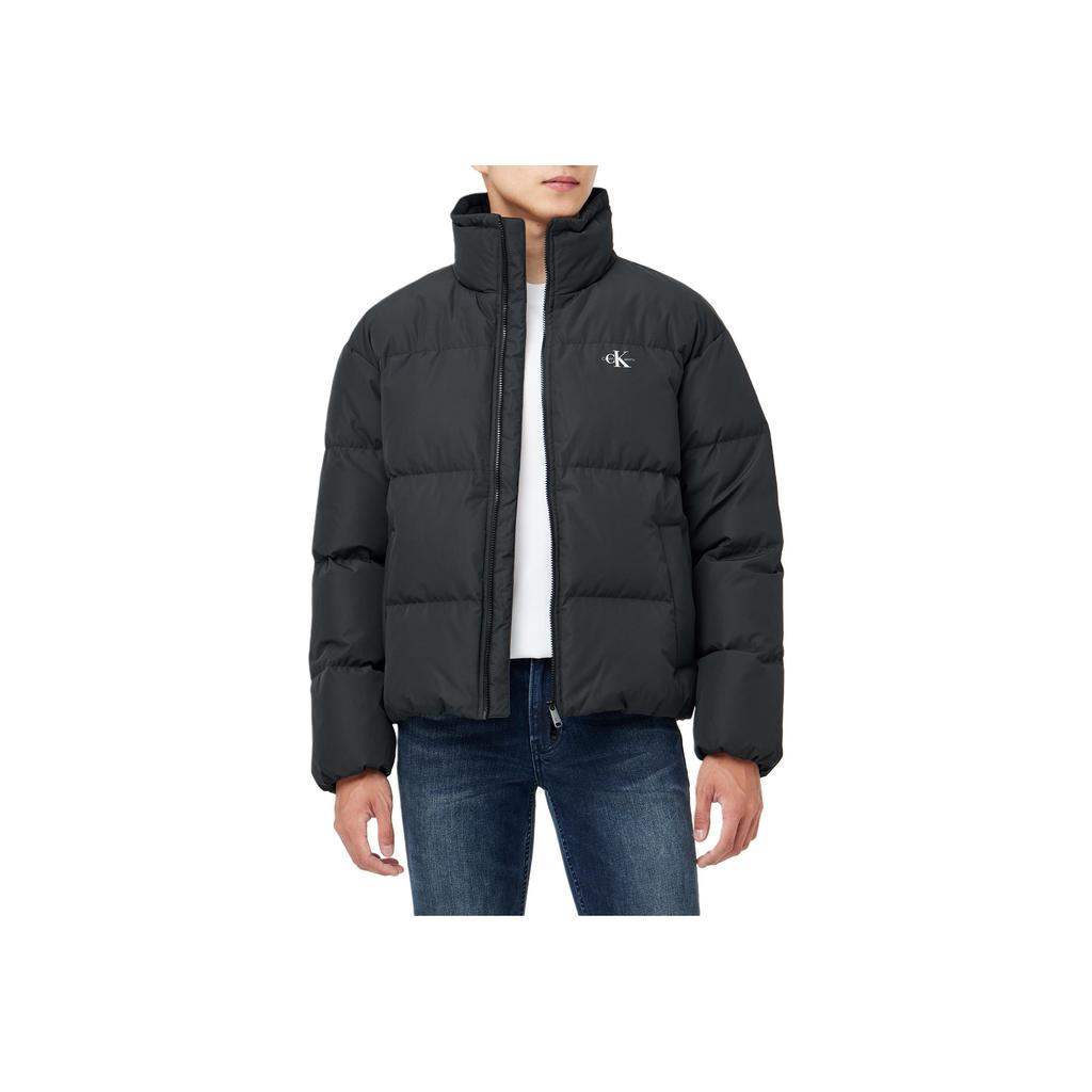 Calvin Klein Logo Stand Collar Long Sleeve Down Jacket Men Outerwear Black J400477-BEH