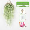 Wall-Mounted Artificial Hanging Vines with Spider Plant in Basket for Living Room Decor