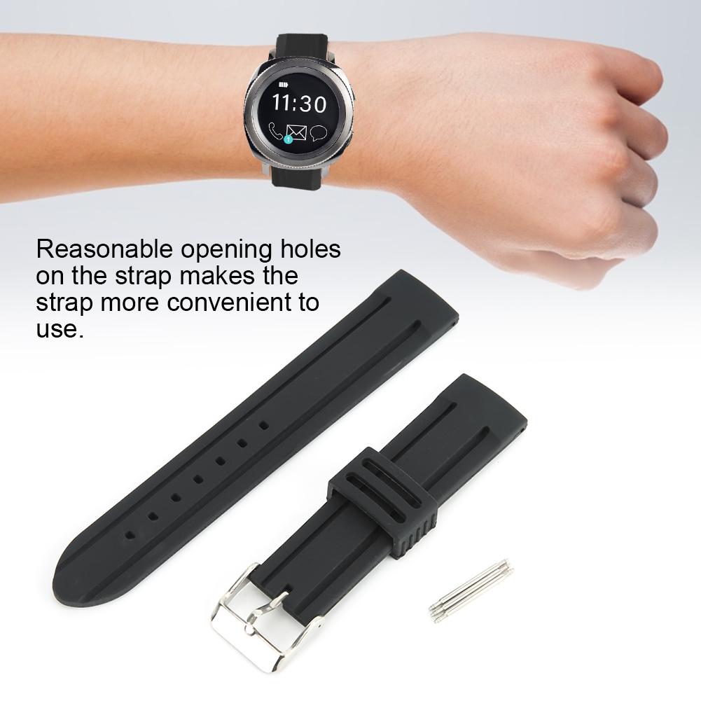 Silicone Watchband Watch Strap Band Adjustable Wristwatch Replacement Part 20mm