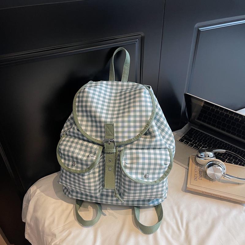 Cross-Border 2025 Plaid Commuter Backpack - Large Capacity, Versatile Schoolbag