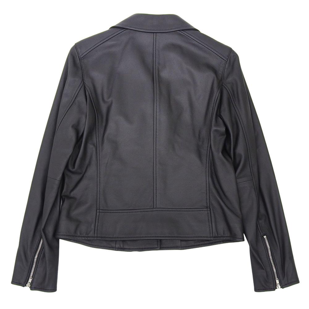 NIJYUSANKU Sheepskin Leather Double Rider Jacket, Women's, Black, Size 36 Jacket 36 blackUsed