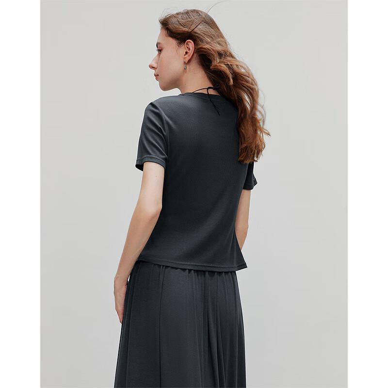 Chuyu Viscose Knot T-Shirt and Skirt Two-Piece Set