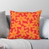 Daisy Time Floral Orange Red Square Pillowcase Polyester Linen Velvet Printed Zip Decor Home Cushion Cover