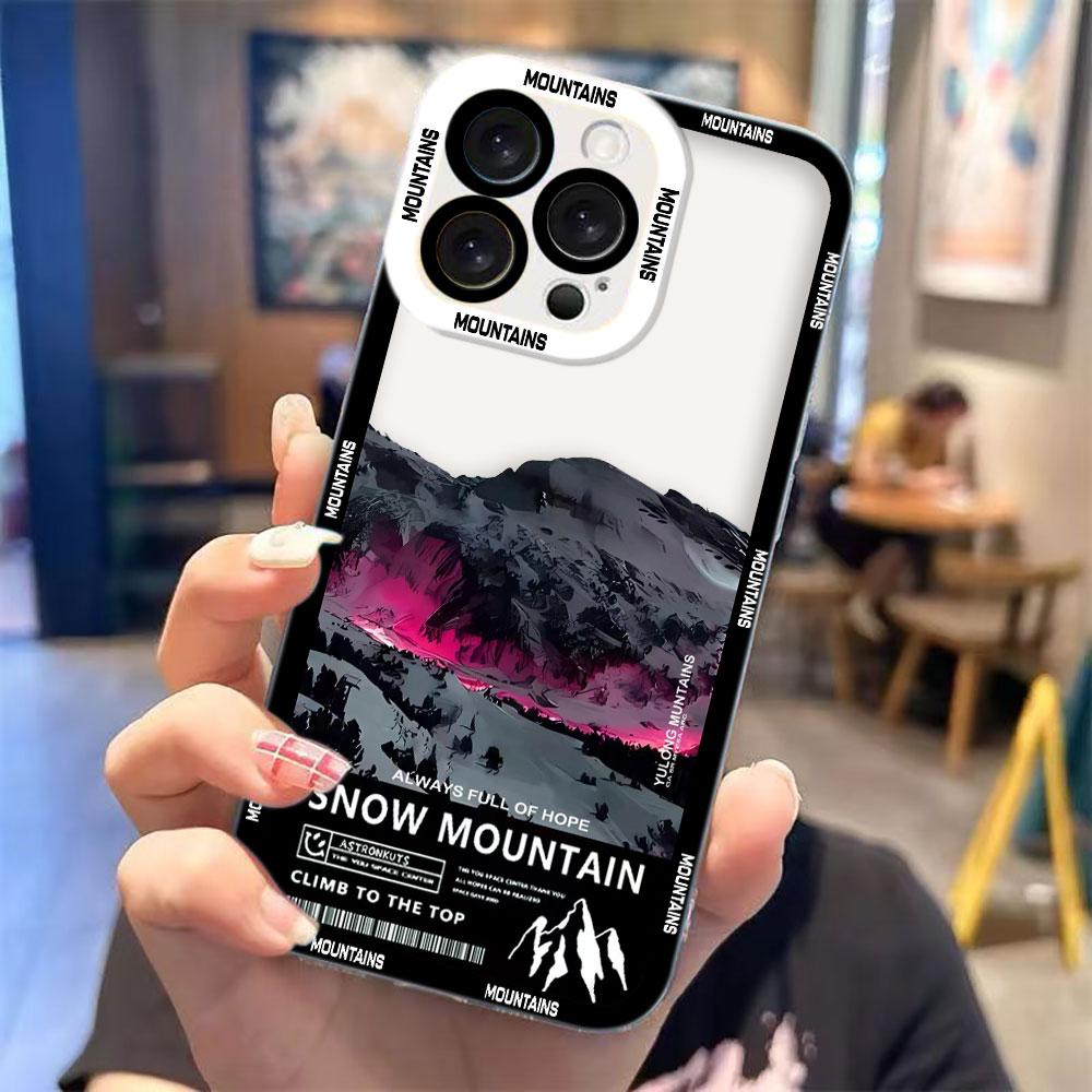 

Sunset Moon Snow Mountain Phone Case For VIVO S1 V20 V21 V21E V23 V23E V25 V27 V27E V29E V30 V40 V50 Y02 Y03 LITE Clear Case VIVOV235G