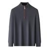 Men's Thick Warm Wool Sweater - Half-Zip, Stand Collar, Long Sleeve, Casual Knitwear