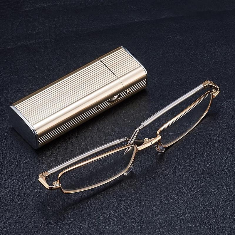 New Men's Reading Glasses Fashionable High-definition Ultra Light Convenient Foldable Retro Vintage Reading Glasses 812