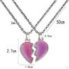 1 Pair Couple Pendant Necklaces Color Stainless Jewelry Gift Heart Shaped Friendship Women Men Lover