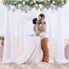 2pcs Chiffon Drape Fabric Panels for Wedding Arch Ceremony Reception Party Decorations Ceiling, engagement, stage